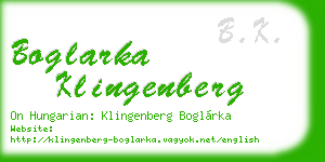 boglarka klingenberg business card